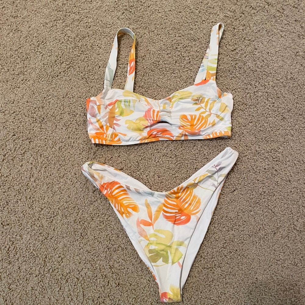 L*Space Tropical Print Bikini - Orange, Green, White